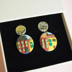 boucles Dolce Vita disques sculptés terracotta fait main Flowerinlife