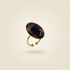 Bague ovale écaille ambre - Minérale