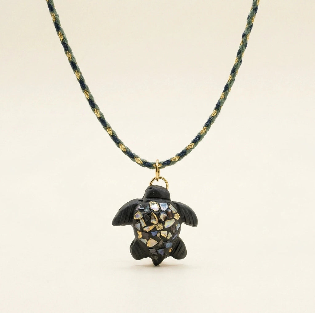 Collier tortue cordon tressé - Océane
