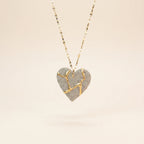 Collier cœur Kintsugi granit - Empreinte