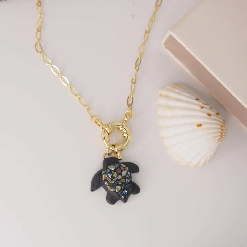 Collier tortue fermoir bouée - Océane