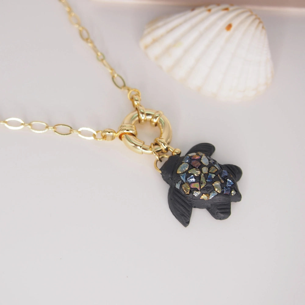 Collier tortue fermoir bouée - Océane
