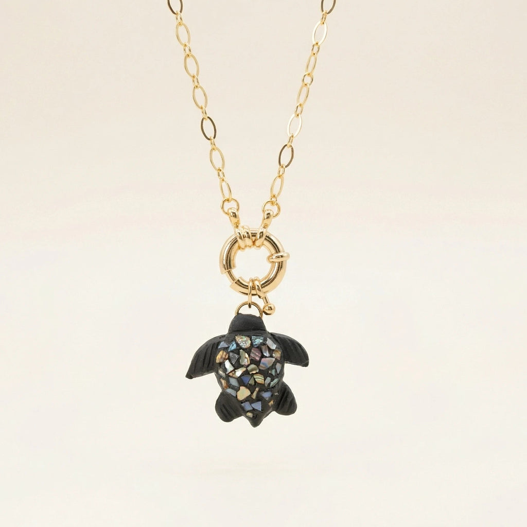Collier tortue fermoir bouée - Océane