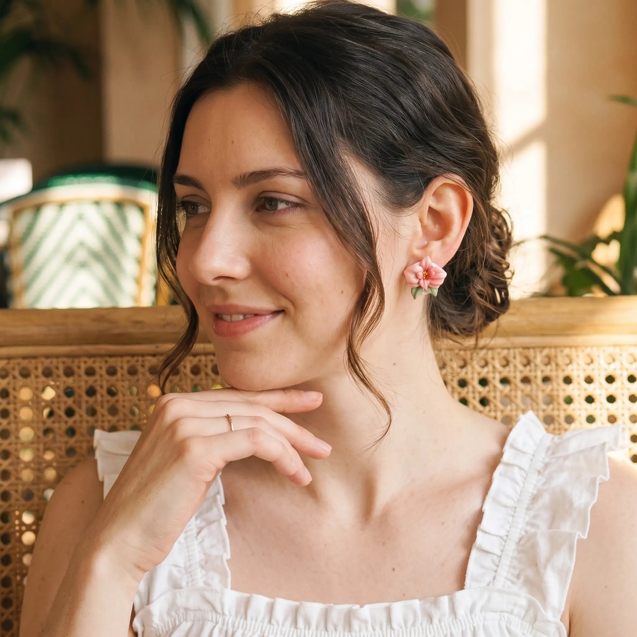 Boucles d'oreilles Camélia Rosé - Bloom