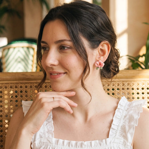 Boucles d'oreilles Camélia Rosé - Bloom