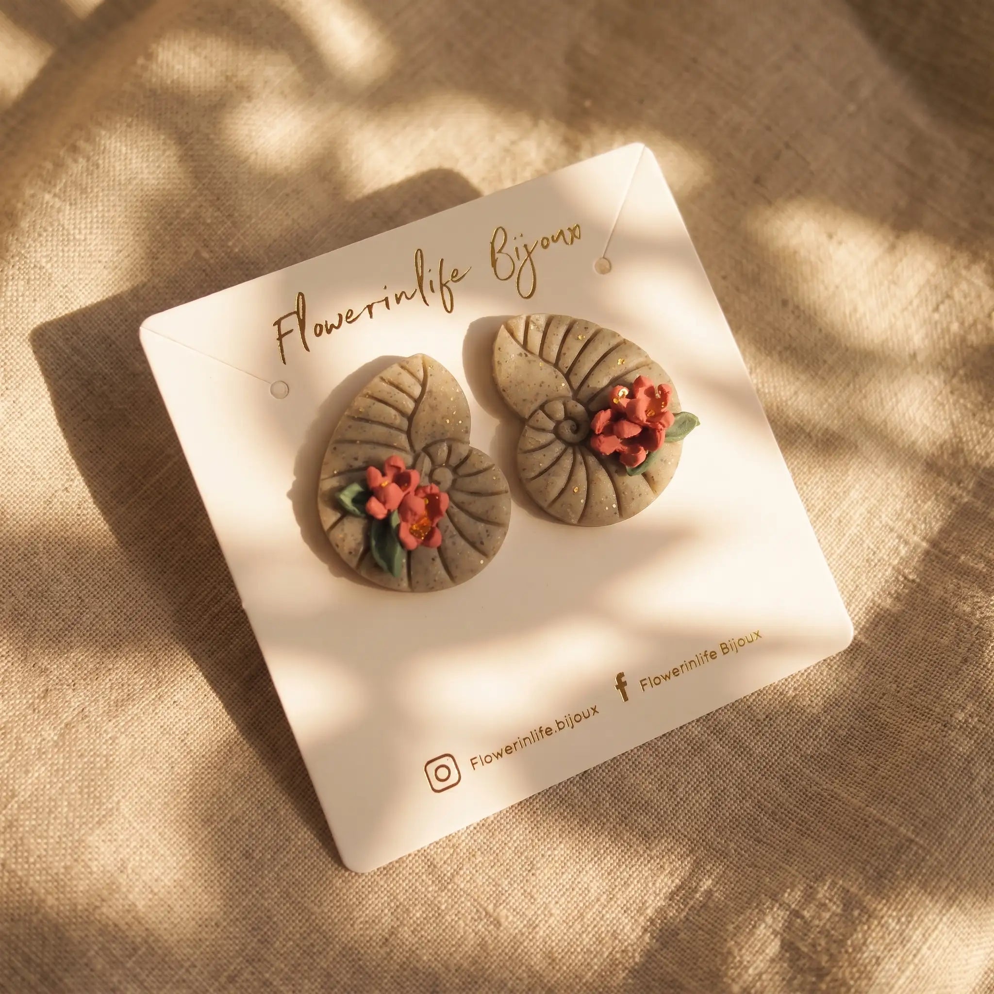 Boucles d'oreilles Coquillage Fleuri - Océane