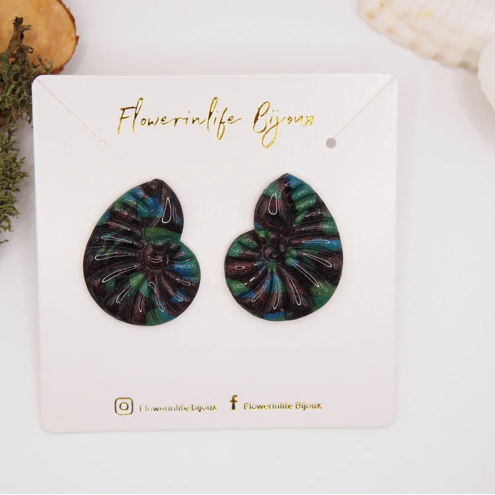 Boucles coquillage spiralé - Océane