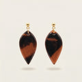 Boucles goutte écaille ambre - Minérale