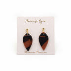 Boucles goutte écaille ambre - Minérale