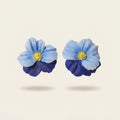 Boucles d'oreilles fleur bicolore bleue - Bloom