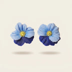 Boucles d'oreilles fleur bicolore bleue - Bloom