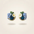 Boucles d'oreilles fleurs bleues & cristaux - Bloom