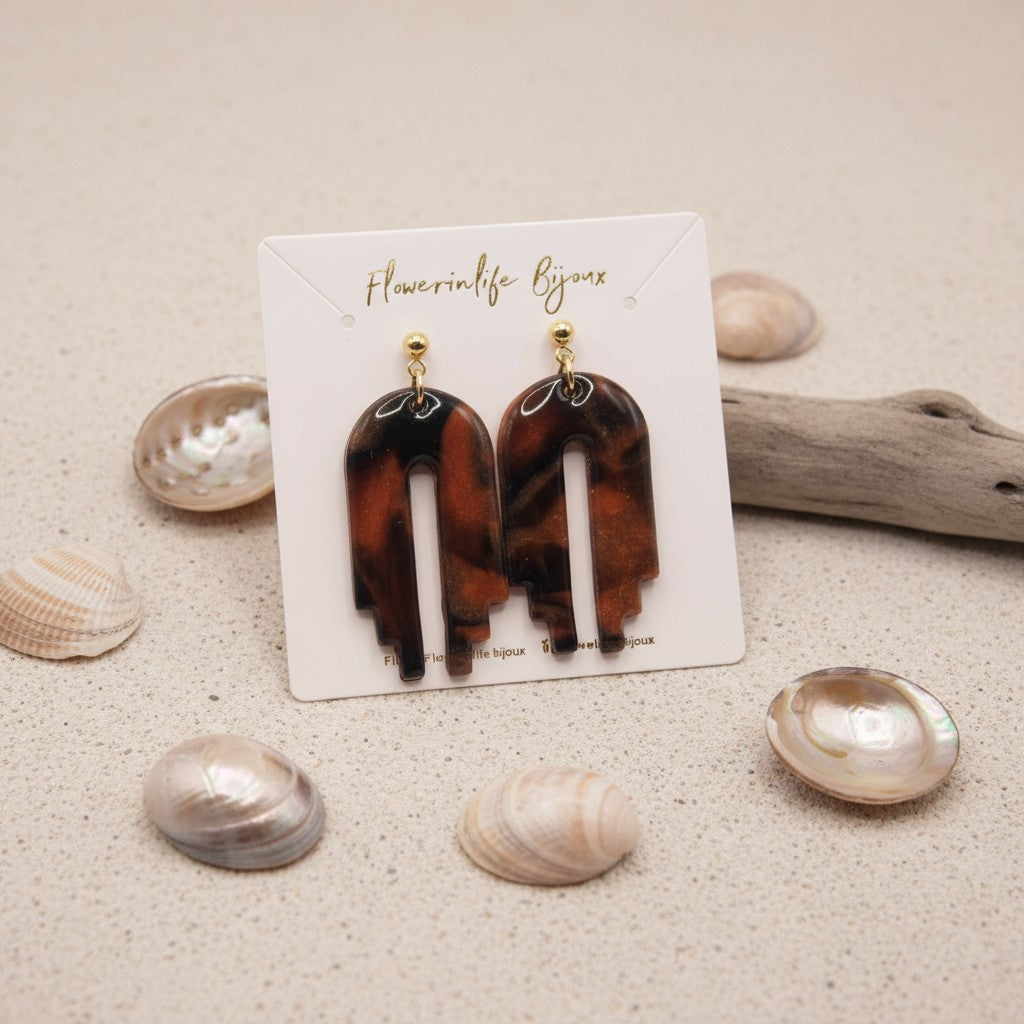 Boucles écaille ambre - Minérale