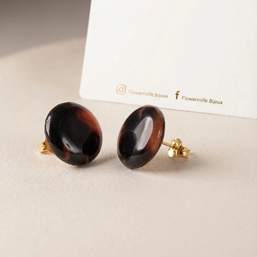 Puces rondes écaille ambre — Minérale