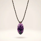 Collier pendentif lavande cordon tressé - Bloom