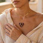 Collier cœur Kintsugi  bordeaux - Empreinte