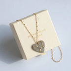 Collier cœur Kintsugi granit - Empreinte