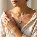 Collier cœur Kintsugi granit - Empreinte