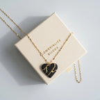 Collier cœur Kintsugi noir - Empreinte