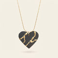 Collier cœur Kintsugi noir - Empreinte