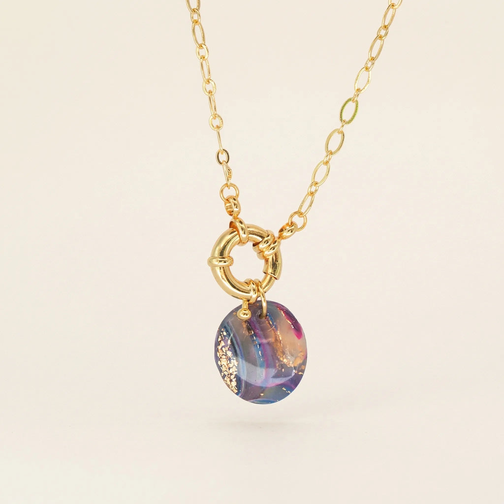 Collier pendentif galaxie pastel - Aurora