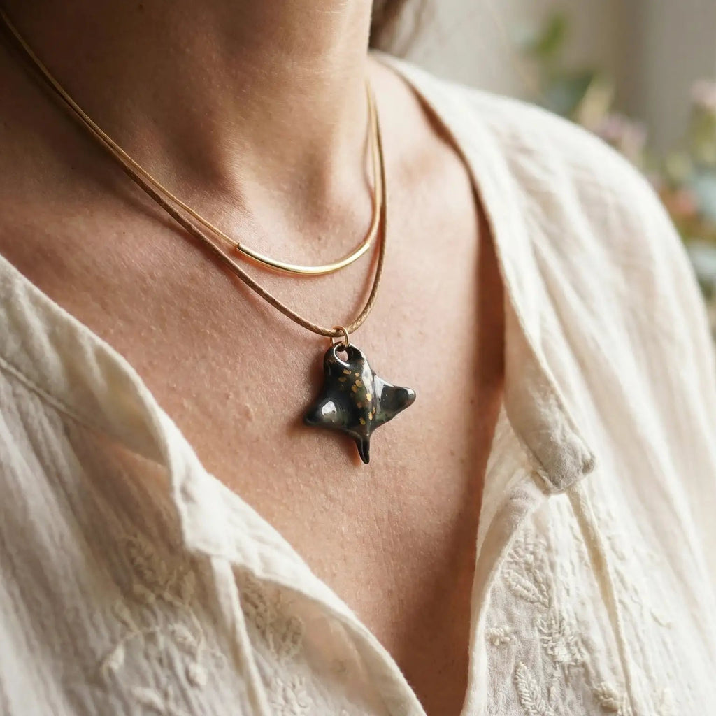 Collier raie léopard double rang - Océane