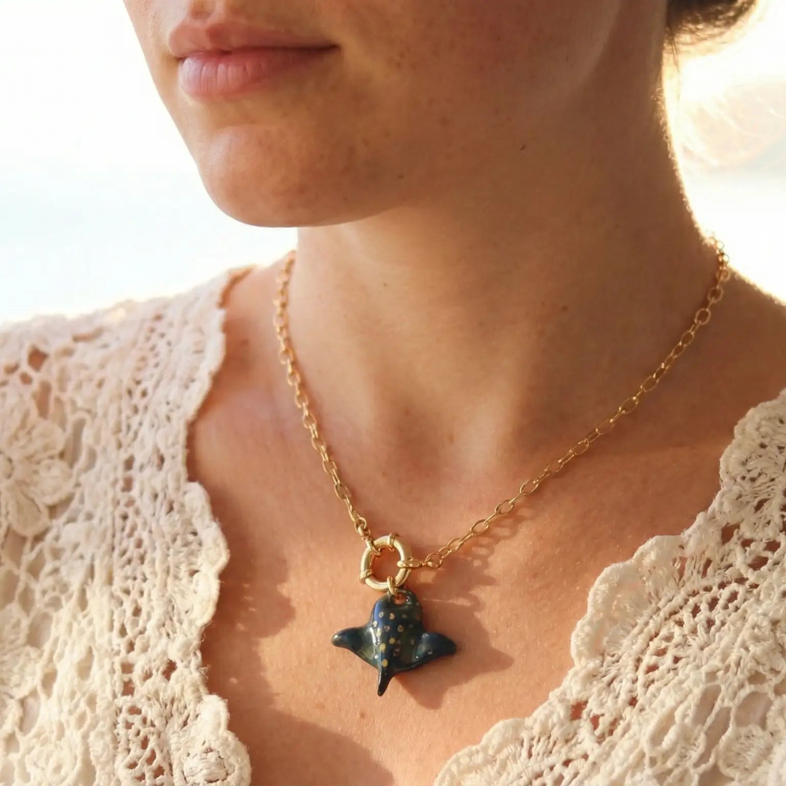 Collier raie léopard chaîne - Océane