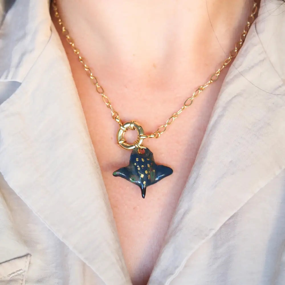 Collier raie léopard chaîne - Océane