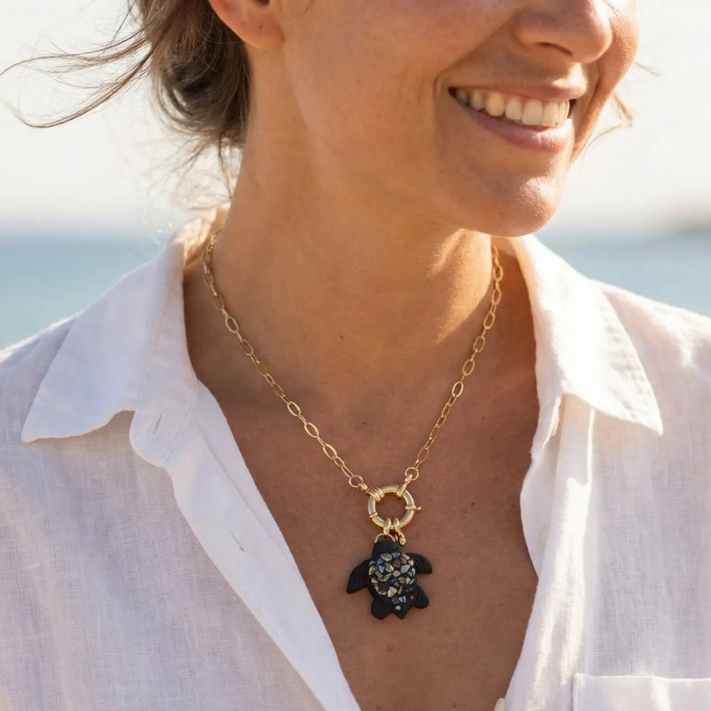 Collier tortue fermoir bouée - Océane