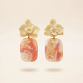 Boucles d'oreilles Orchidée Marbré Rose - Minérale & Bloom