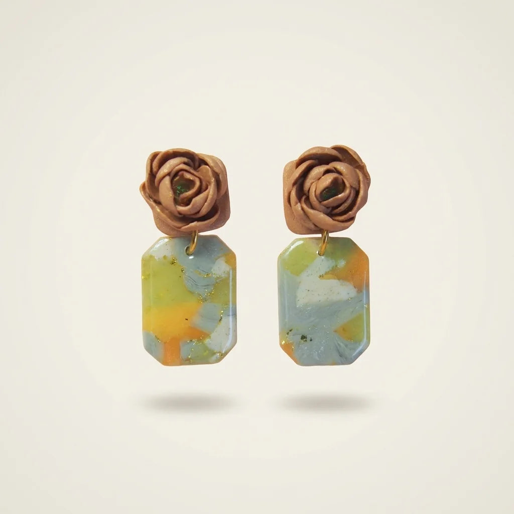Boucles d'oreilles Rose d'Automne - Minérale & Bloom