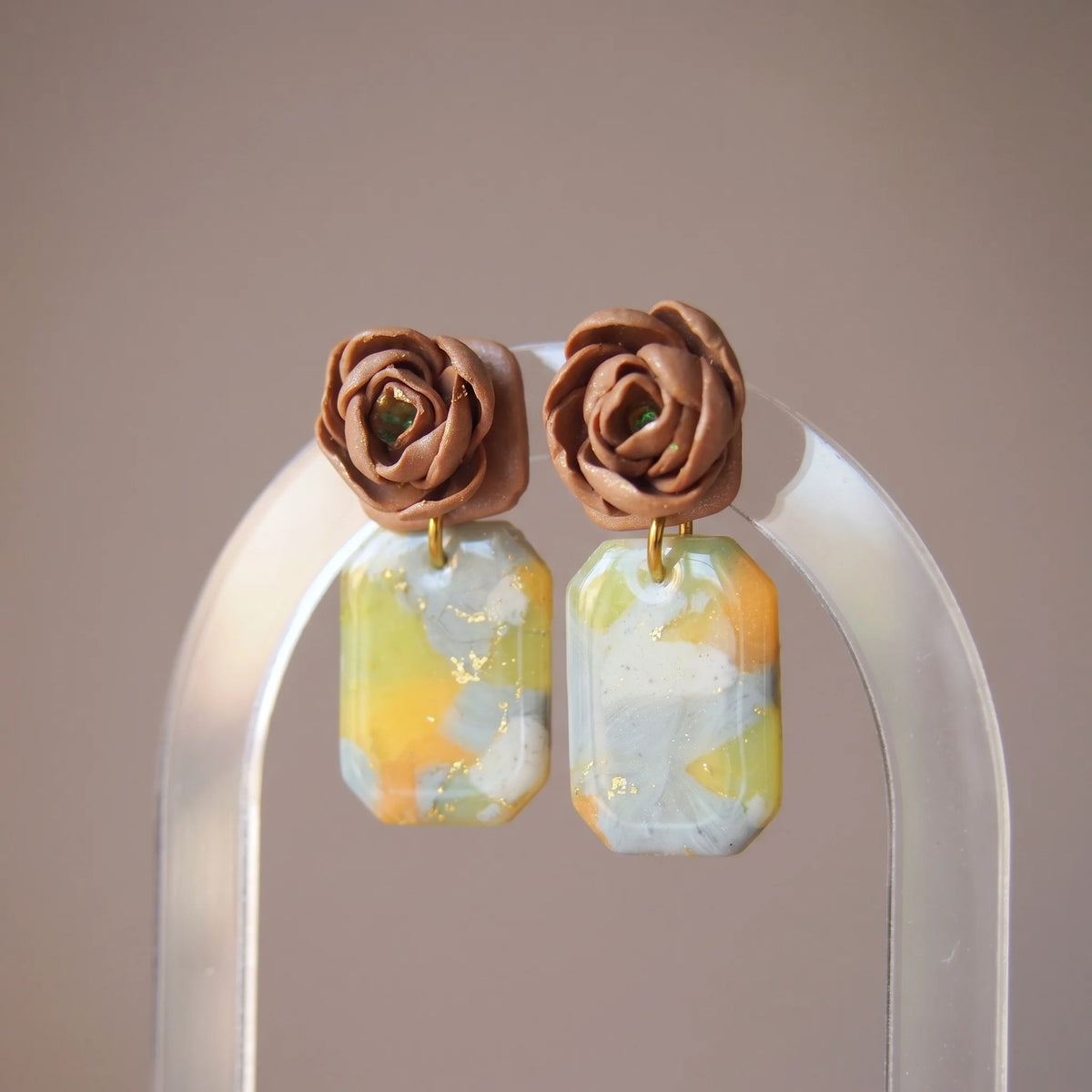 Boucles d'oreilles Rose d'Automne - Minérale & Bloom