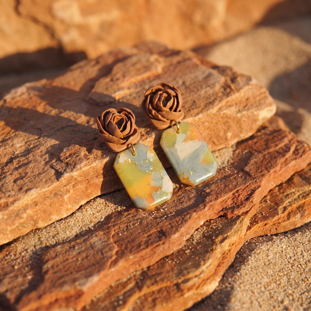 Boucles d'oreilles Rose d'Automne - Minérale & Bloom