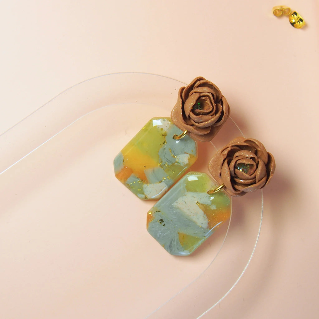 Boucles d'oreilles Rose d'Automne - Minérale & Bloom